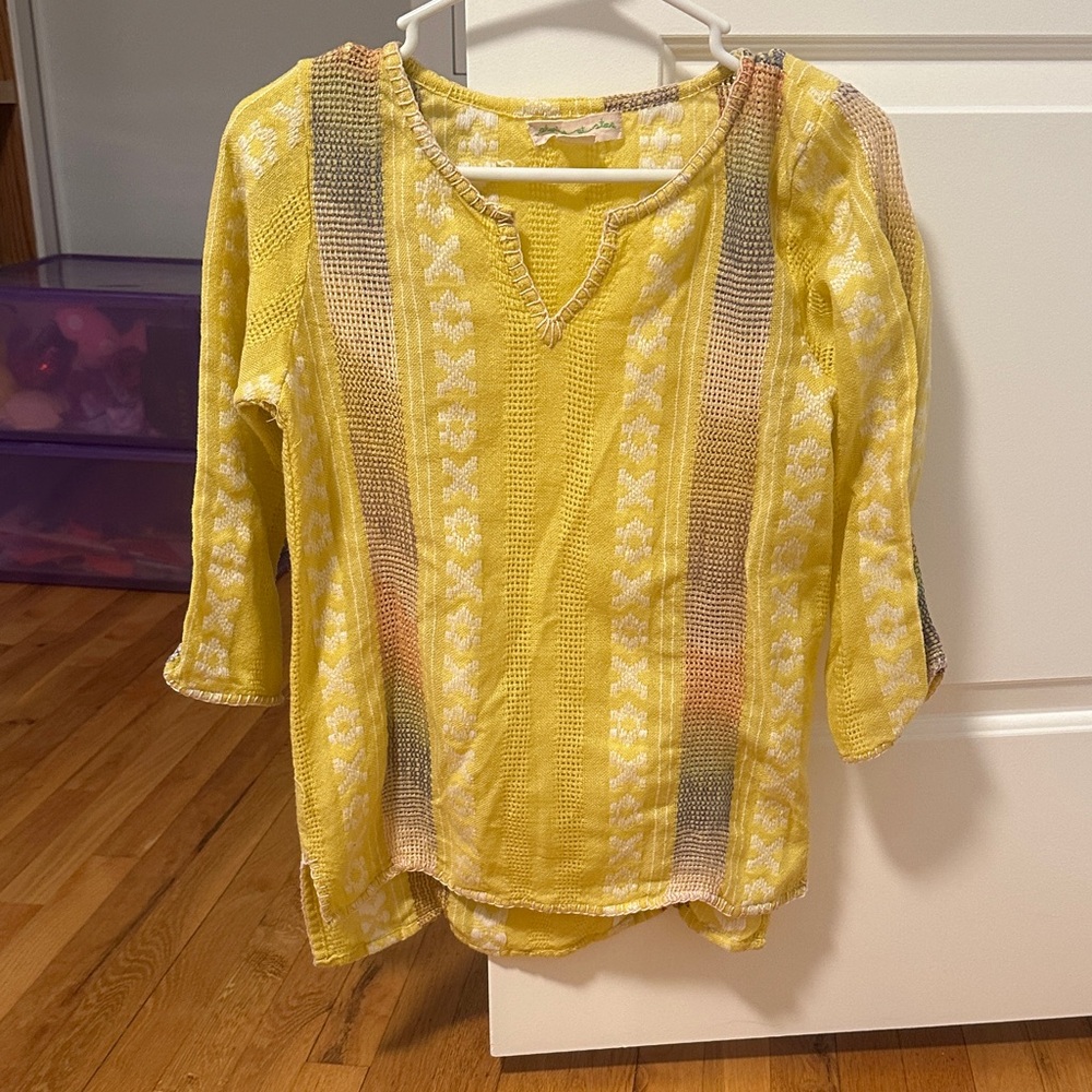 Urban Outfitters Yellow and White Striped Tunic